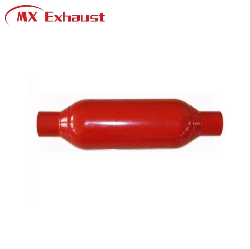 Red Color Painted Aluminized Steel Universal Glasspack Car Exhaust Muffler Glasspack Resonator for Truck