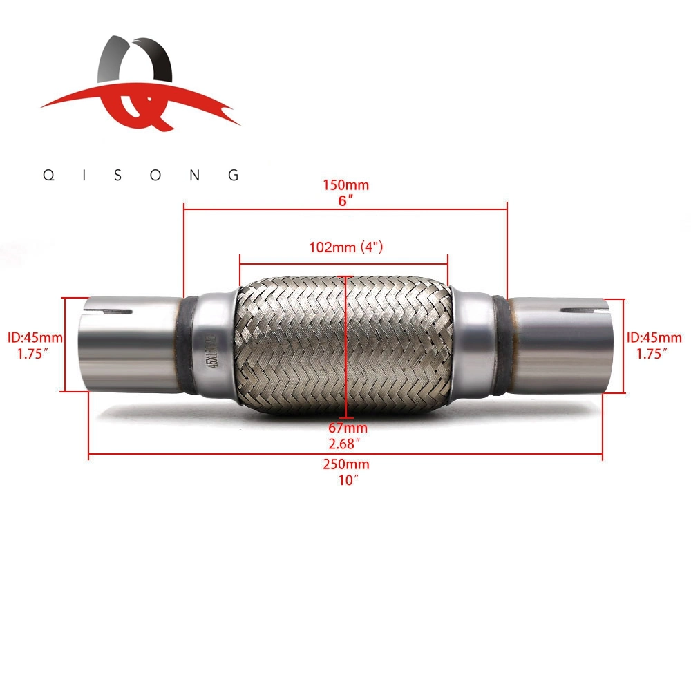 [Qisong] Universal ID 45X250mm Refitting Auto Exhaust Flexible Tube with Clips