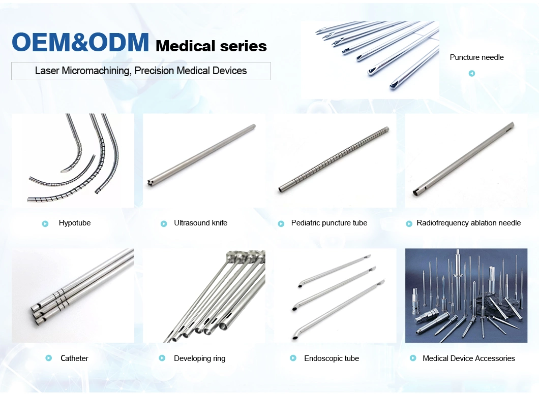 Custom Medical Stainless Steel Laser Cut Hypotube Interrupted Spiral Cut Hypotubes Endoscope Flexible Tube