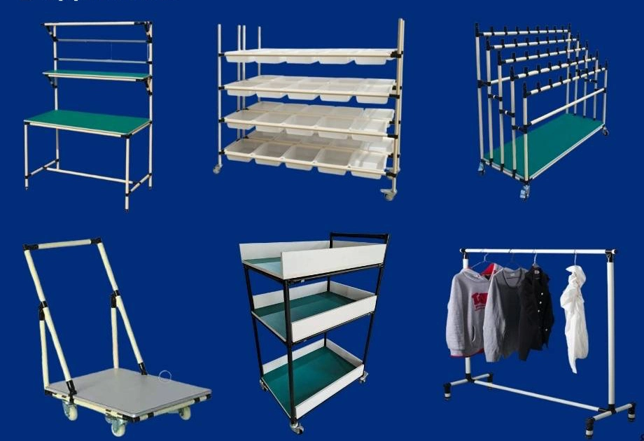 Lean Pipe Rack System Flexible ESD Black Coated Tube for Rack System Lean Pipe with Joint Round Coated Tube Free Samples