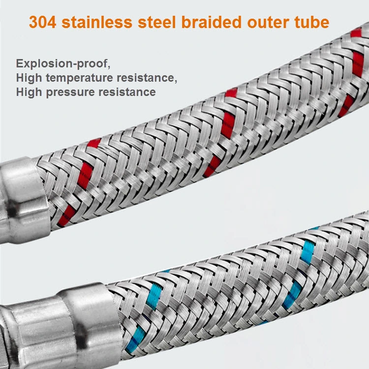 304 Stainless Steel Braided Flexible Metal Hose Pipe Tube