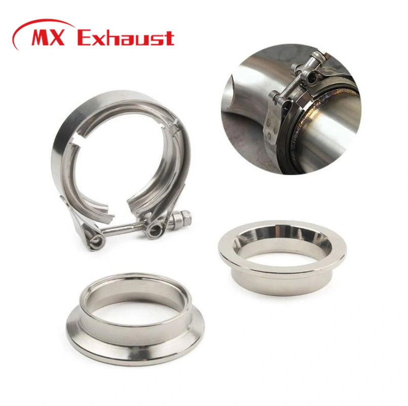 2/3/4 Inch Stainless Steel Exhaust V Band Clamp Retrofit of Exhaust Pipe with Male Female Flange