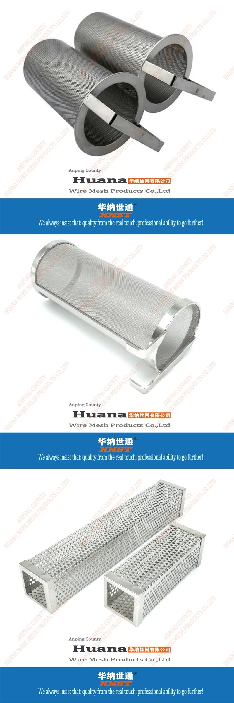 Stainless Steel Metal Wire Mesh Cylinder Perforated Filter Tube Pipe for Exhaust