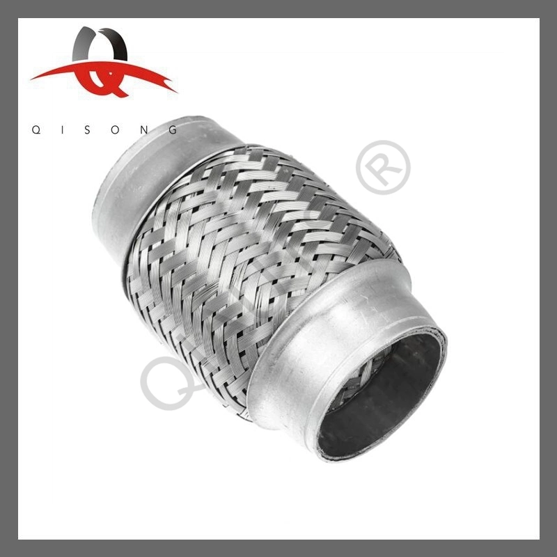 [Qisong] Car Exhaust Flex Pipe Double Braided Flex Connector Piping Weld Flexible Joint Tube for Muffler Silencer