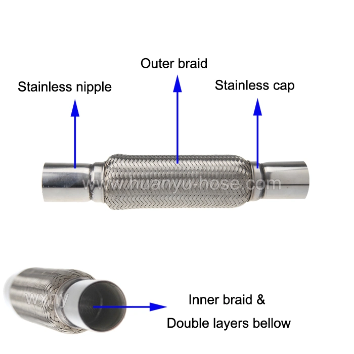 Muffler Exhaust Flexible Pipe Inner Interlock with Extension Notched Pipe