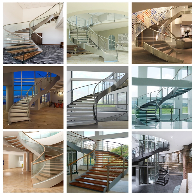 Hotel Fire Escape Circular Staircase / Steel Curved Stair Design