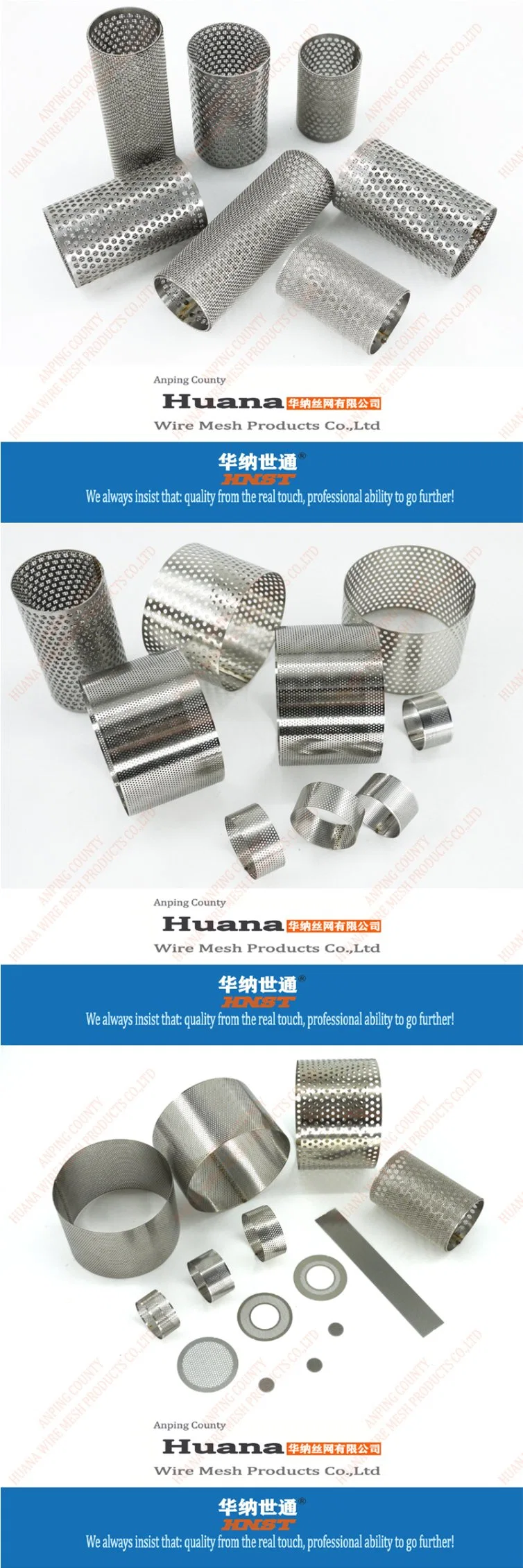 Stainless Steel Metal Wire Mesh Cylinder Perforated Filter Tube Pipe for Exhaust