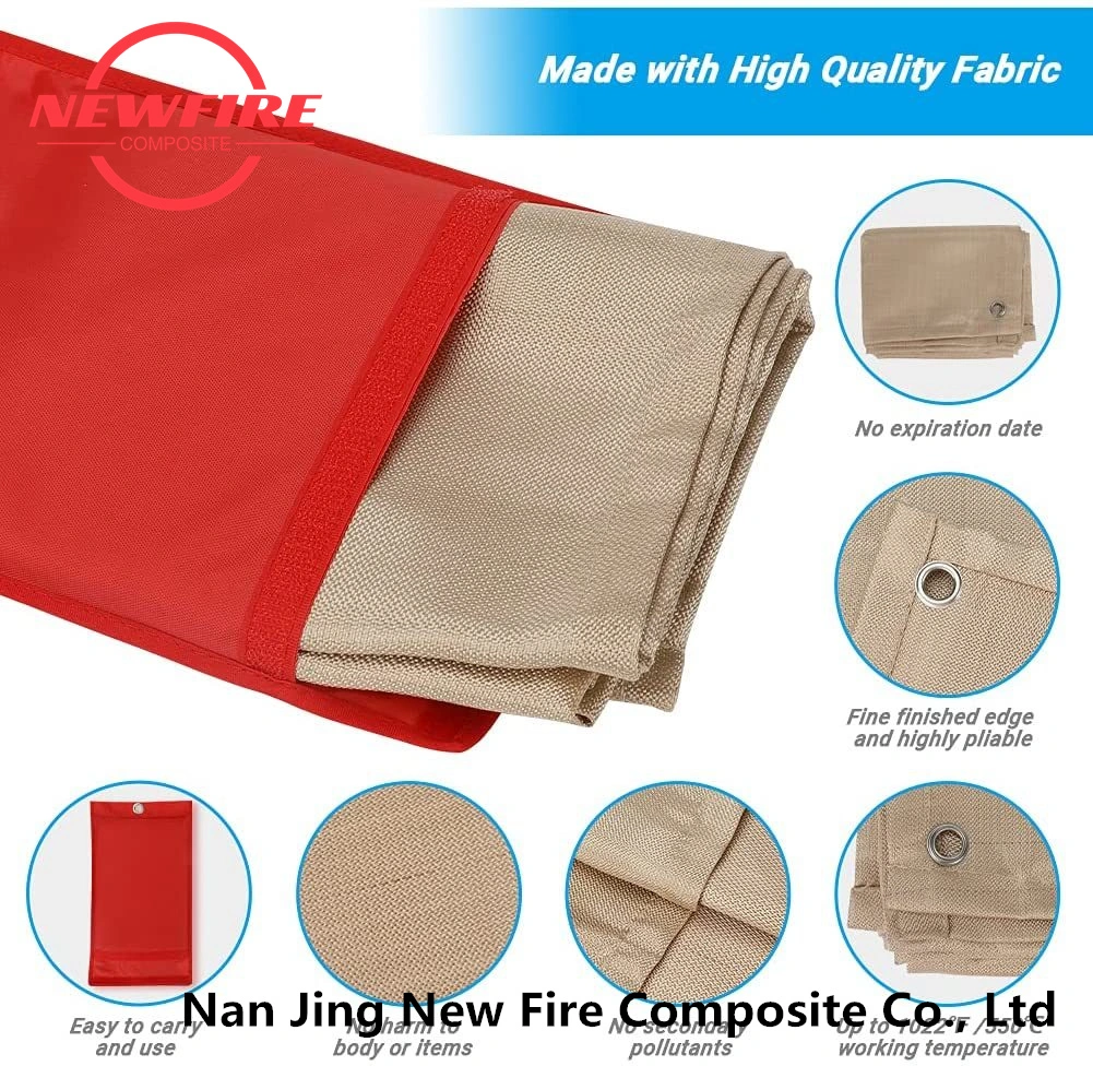 Safety Escape Multifunctional Fire Blanket Silicone Coated Fiberglass Fabric for Emergency/House/Car