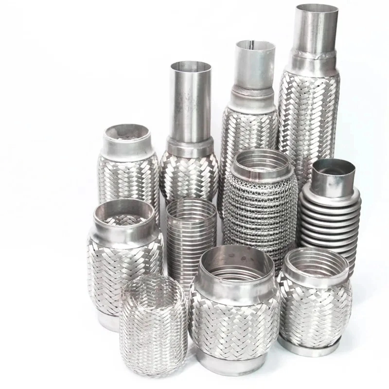 Auto Car Muffler Bellows Join Flex Connector Stainless Steel Flexible Exhaust Pipe with Wire Mesh Braided