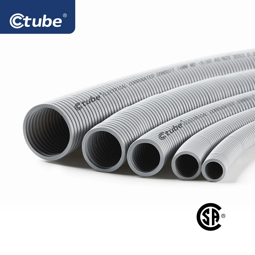 2 Inch CSA cUL Ent PVC Flexible Corrugated Conduit Tube &amp; Fitting