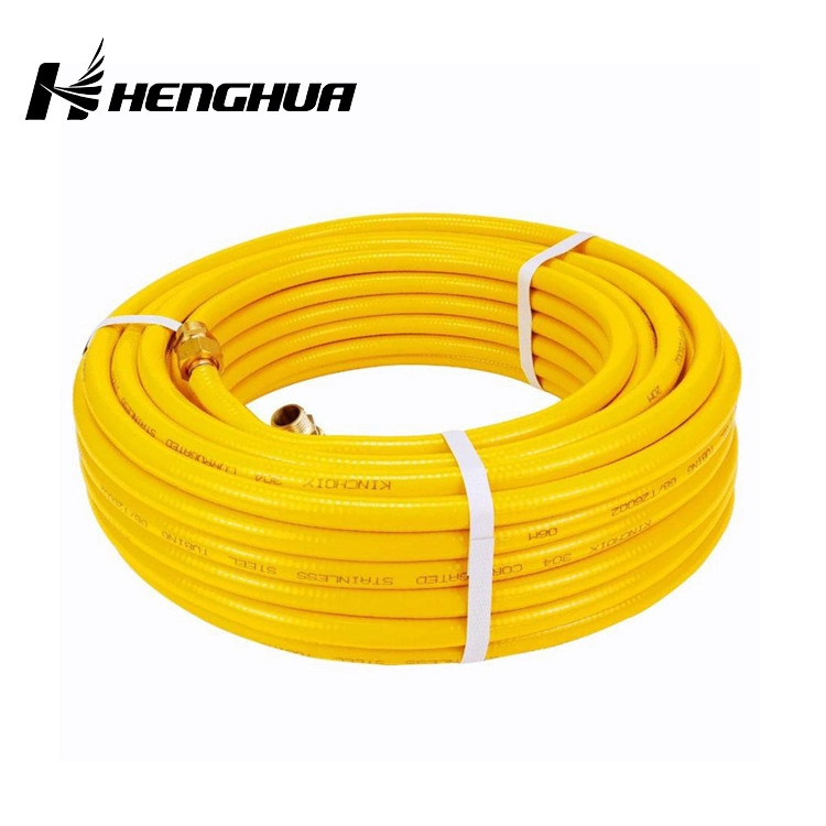 Various Sizes 100cm 1/2 Inch PVC Natural Gas Flexible Metal Hose Stainless Steel Flexible Hose Pipe for Water