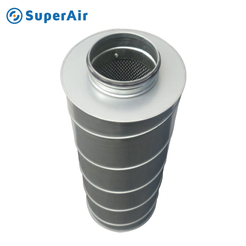 HVAC Ventilation High Quality Spiral Pipe Galvanized Steel Silencer