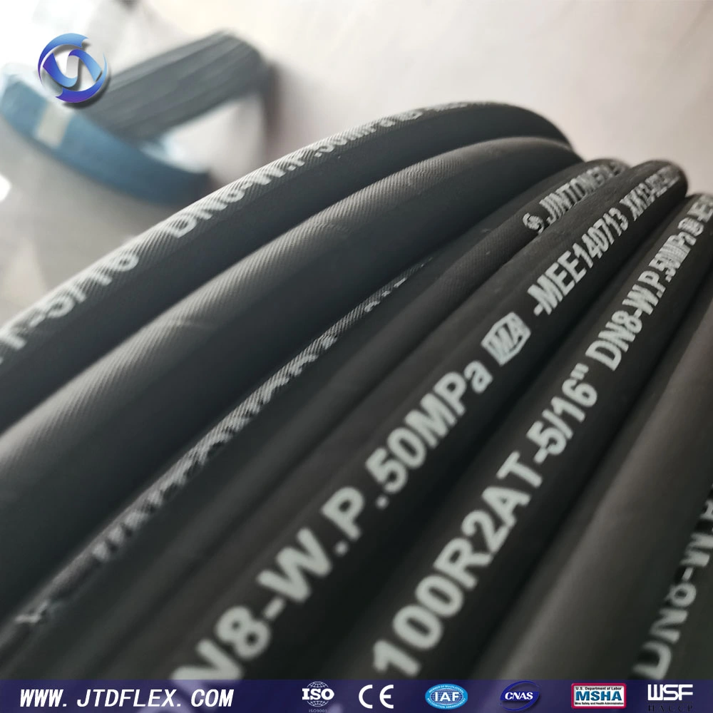 Factory Direct Selling Price Soft Flexible Hydraulic Rubber Hose High Pressure SAE 100r2at DIN En 853 2sn Industrial Tube Pipe with Two Braids