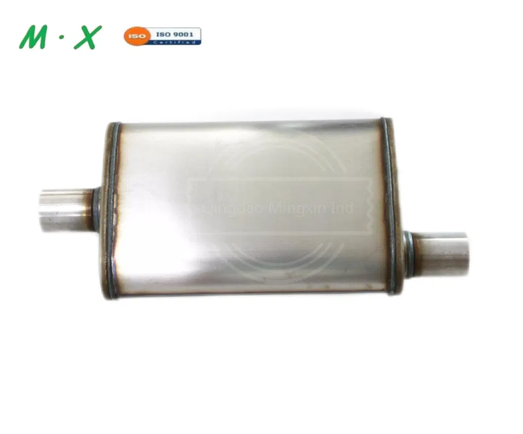 Stainless Steel 409 High Performance Muffler with Oval Exhaust Pipe Polish Surface