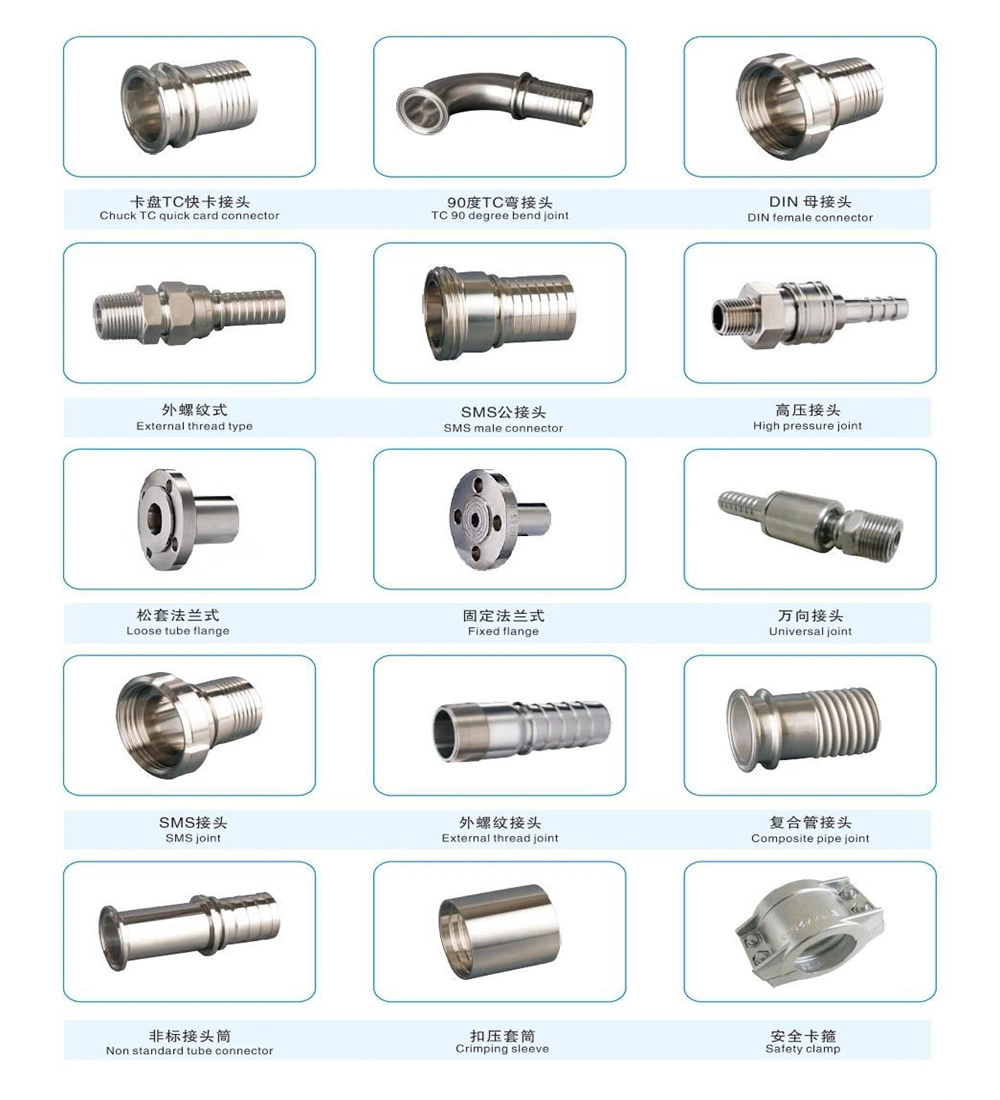 Stainless Steel Sanitary Muffler High Pressure Corrugated Pipe with Clamp End