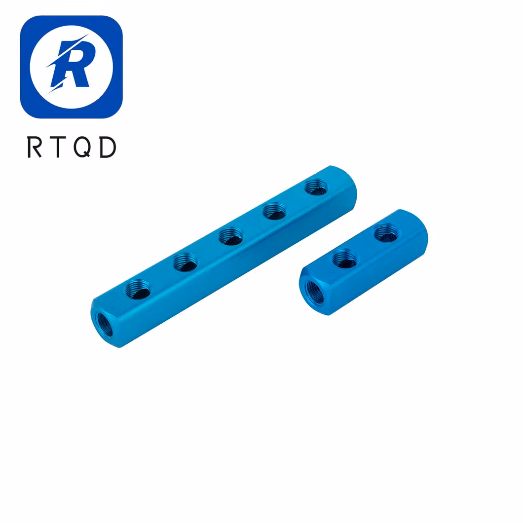 Ruituo High Quality Multi Pipe Base Air Distributor Multi-Line Air Exhaust Al Series Match with Quick Connector Pneumatic Fittings