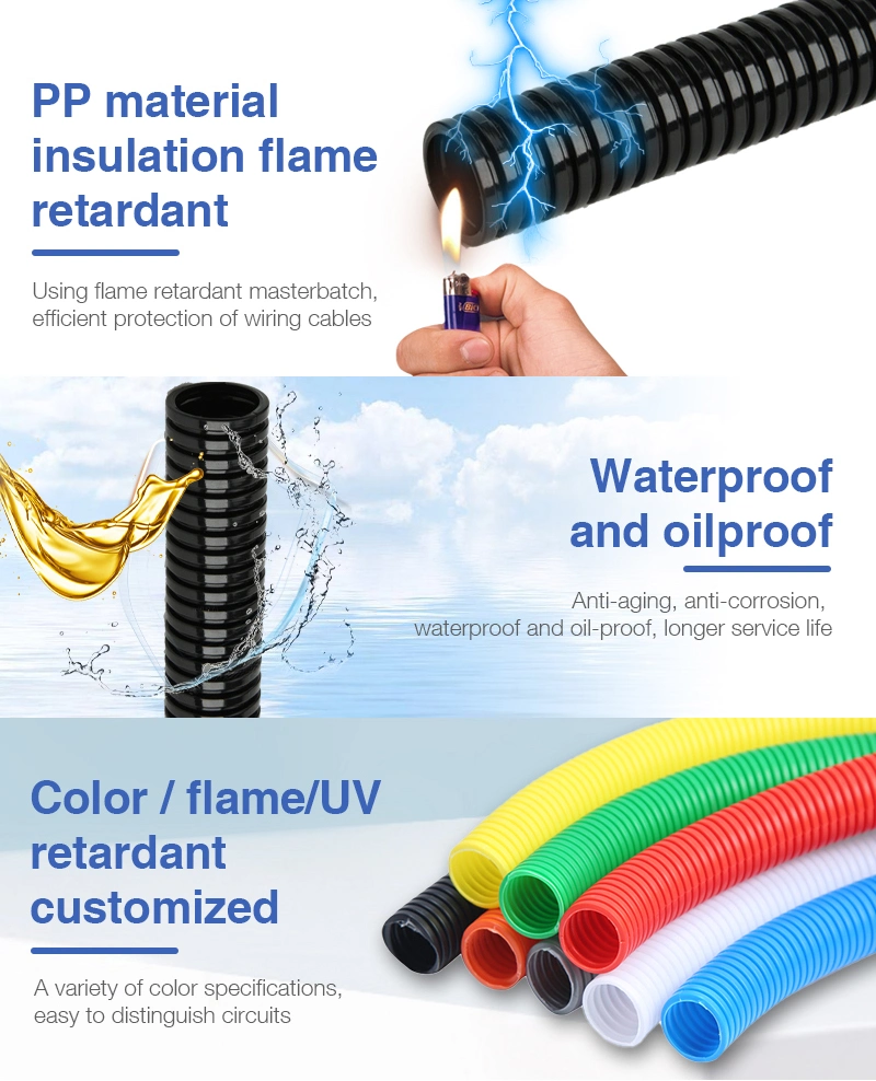 Hot Seller for PP Waterproof Plastic Corrugated Flexible Exhaust Pipe Factory for Electrical Equipment