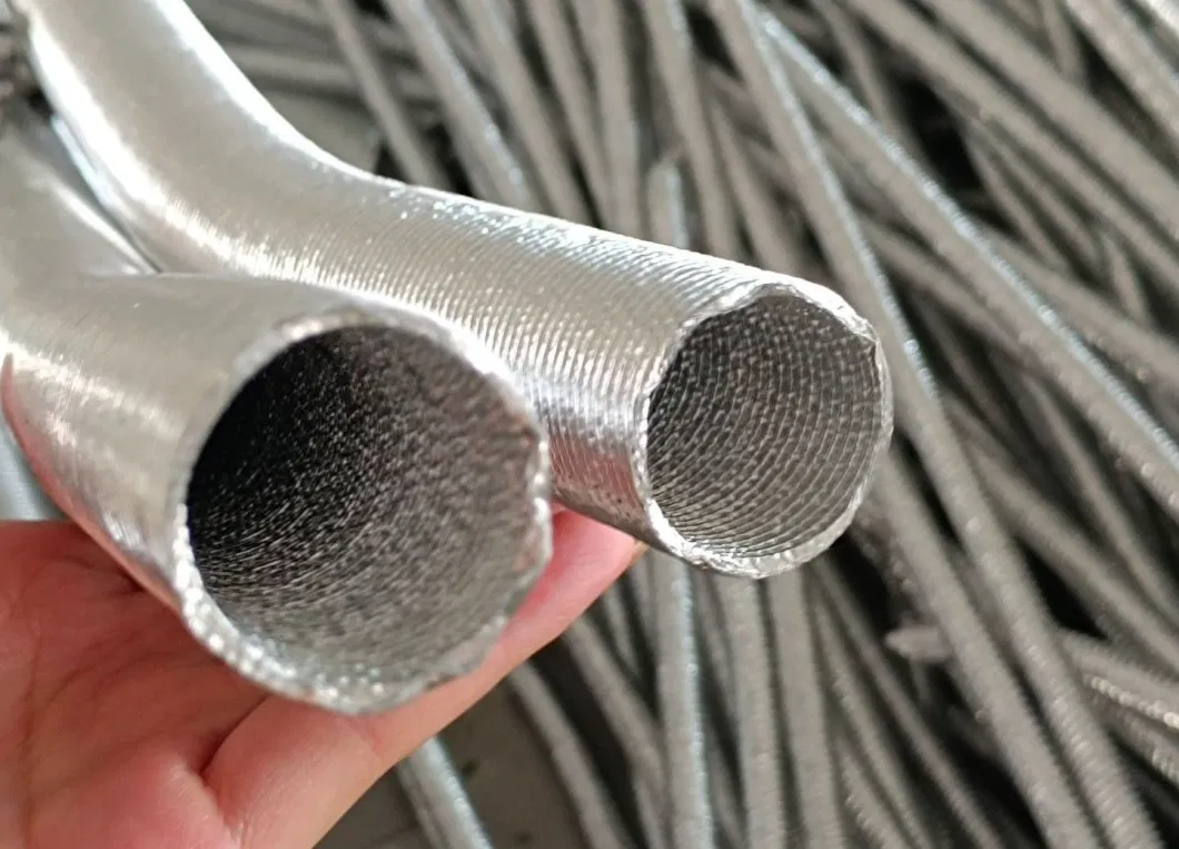 Aluminum Heat Reflective Insulated Corrugated Conduit Tubing Aluminum Flexible Metal Pipe 60mm