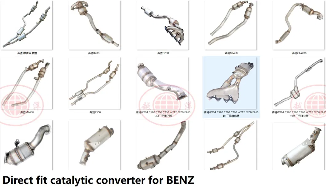 Automobile Exhaust Catalytic Converter Euro 3-5 High Quality for Mercedes Benz 164 Gl350 Ceramic Honeycomb Catalytic Converter