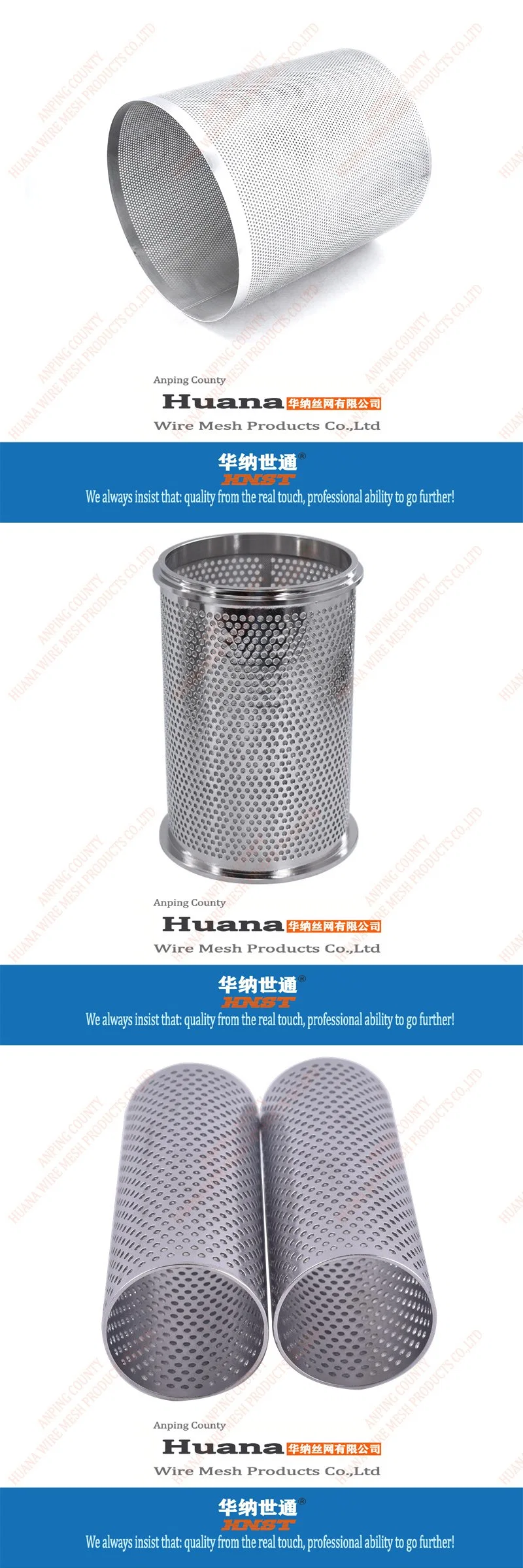 Stainless Steel Metal Wire Mesh Cylinder Perforated Filter Tube Pipe for Exhaust