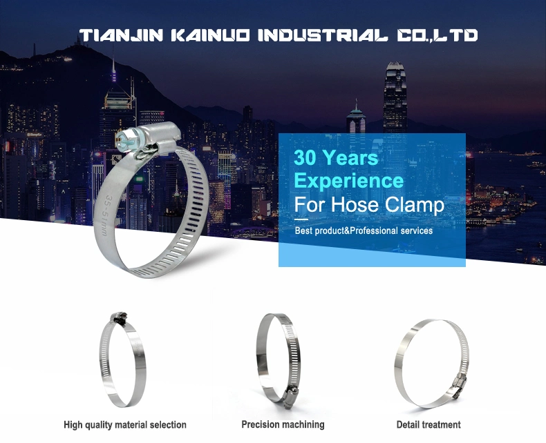 12.7mm Bandwidth W2 Stainless Steel Worm Gear American Type Flexible Marine Grade Hose Clamp Hose Clip Adjustable Pipe Tube Clamps for Telescope, 33-57mm