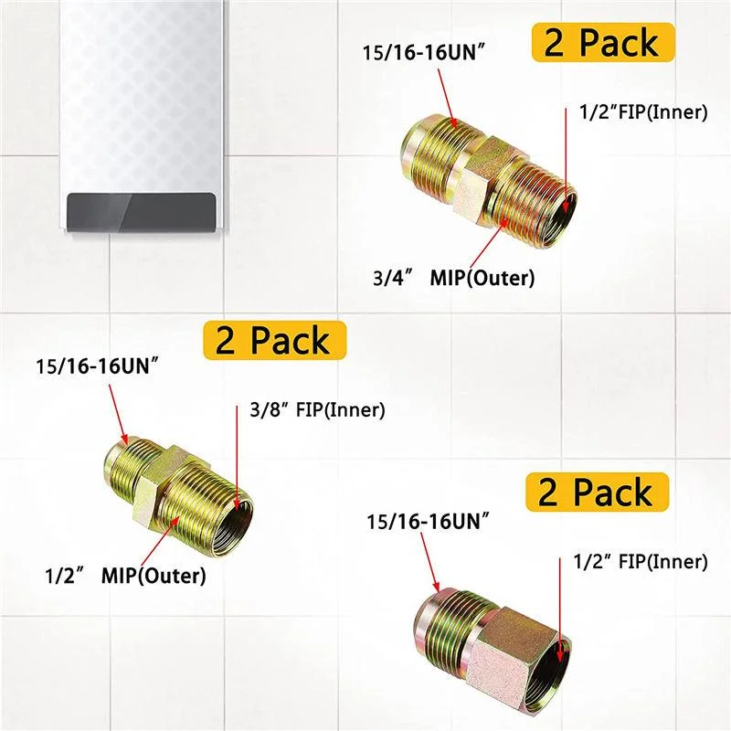 48 Inch Yellow Rind Flexible Stainless Steel Corrugated Gas Tube Connector Kit Hose for Stove, Dryer, Gas Water Heater