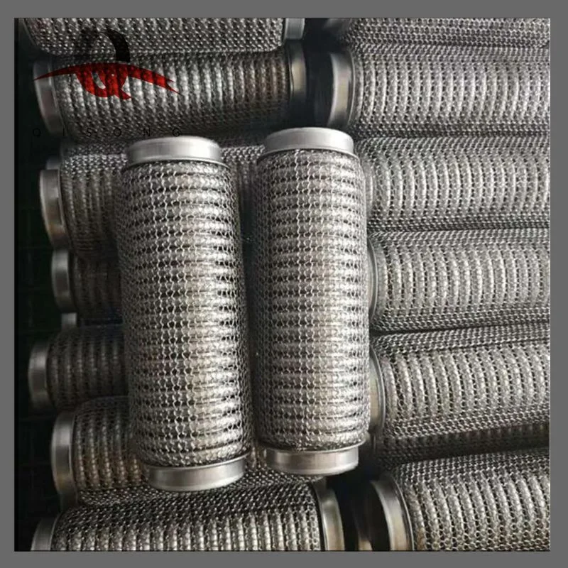 [Qisong] Universal Stainless Steel Exhaust Flexible Pipes with Outer Fish Mesh