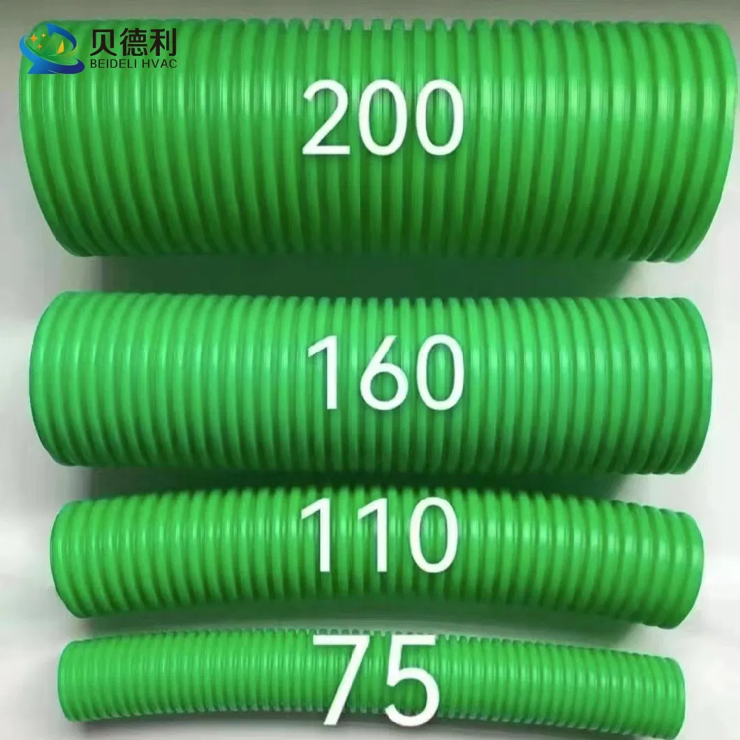 Beideli HDPE Plastic Tube Bellows Flexible Corrugated Plastic Tubing Fresh Air Ventilation Pipe Transparent Tube, Customized