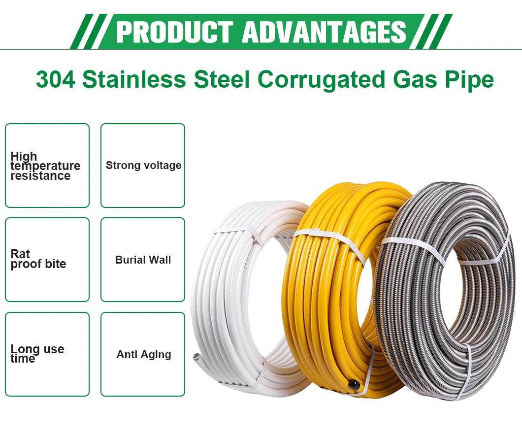 Ifan Factory Stainless Steel Metal Corrugated Gas Hose Flexible Gas Pipe