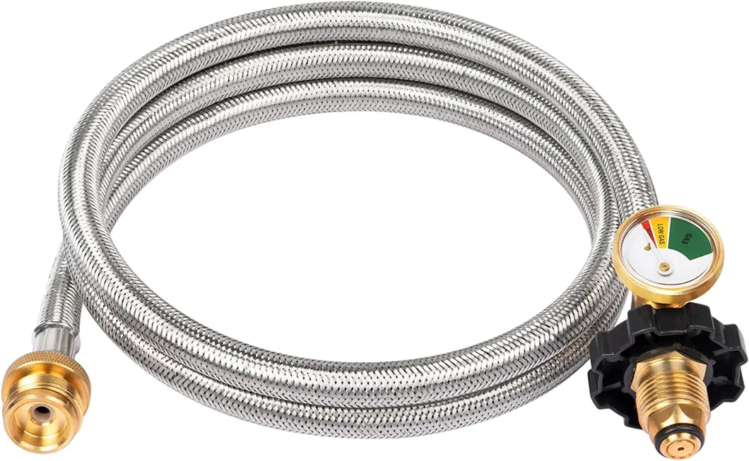 48 Inch Yellow Rind Flexible Stainless Steel Corrugated Gas Tube Connector Kit Hose for Stove, Dryer, Gas Water Heater