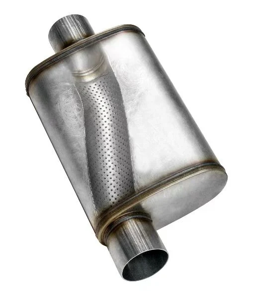 Universal Performance Polished Tips Oval Exhaust Muffler Pipe Sports Racing Truck Exhaust Silencer for Exhaust System