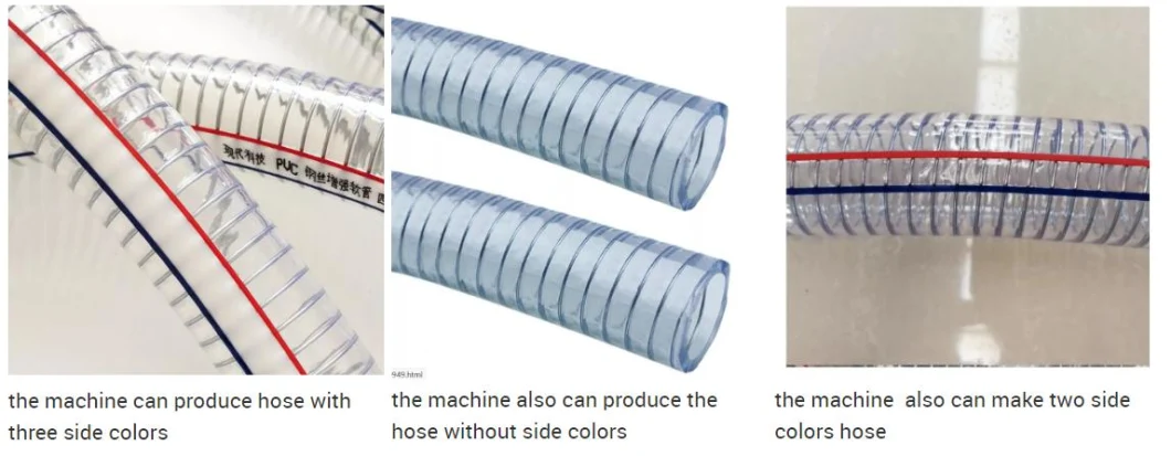 High Pressure Non Toxic Flexible PVC Steel Wire Enhanced Spring Spiral Air Hose Extrusion Line Machine