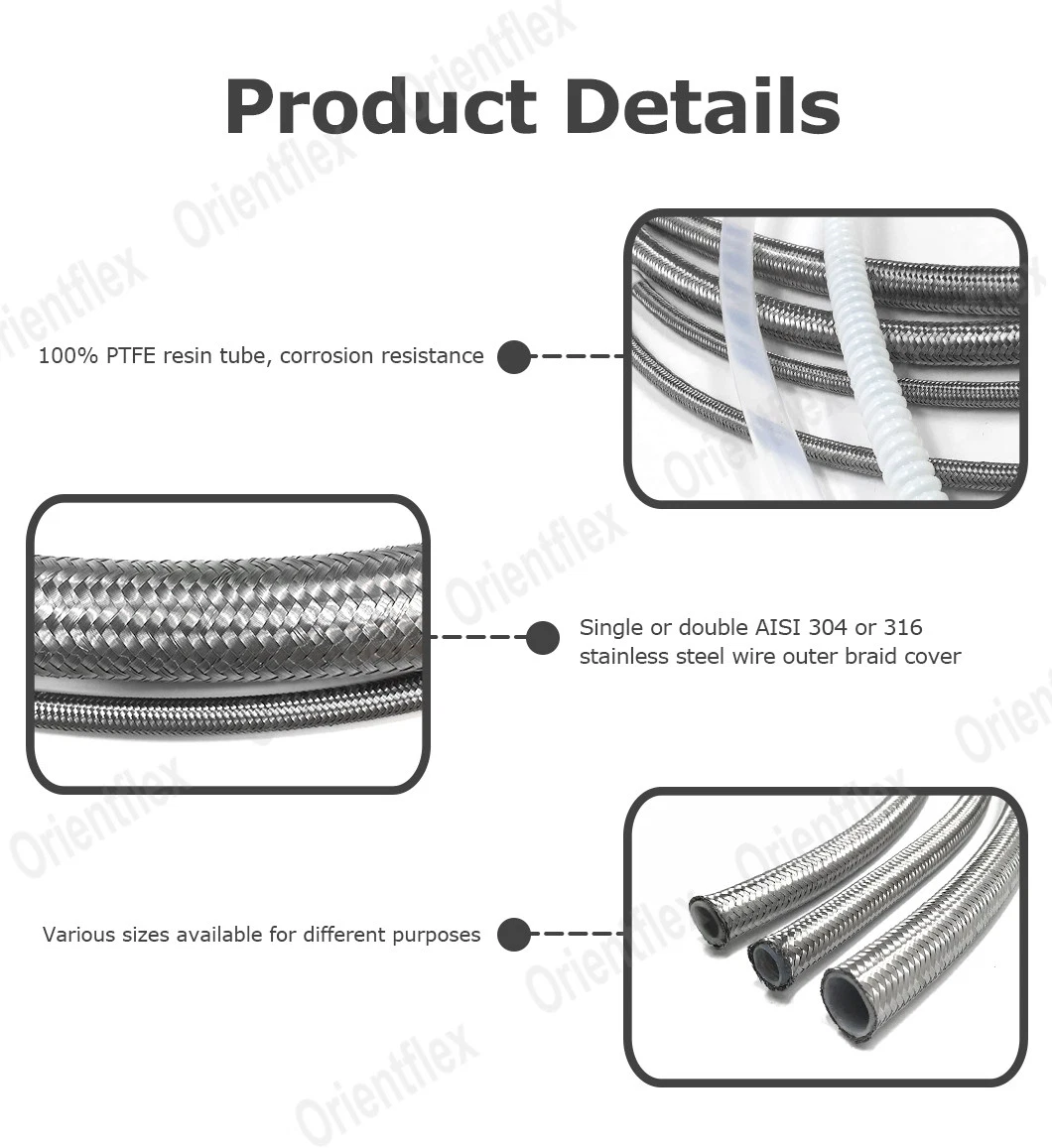 Stainless Steel Braided PTFE Lined Fuel Hose Pipe