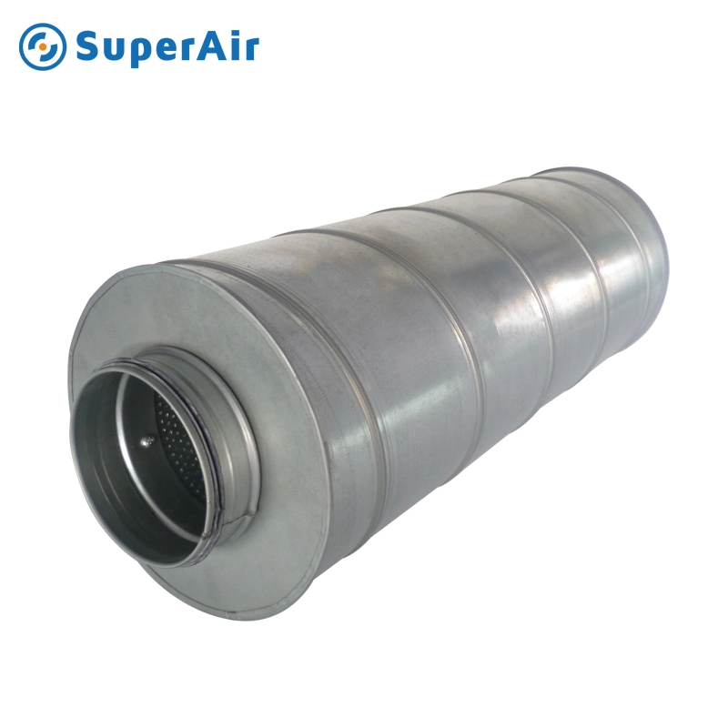 HVAC Ventilation High Quality Spiral Pipe Galvanized Steel Silencer