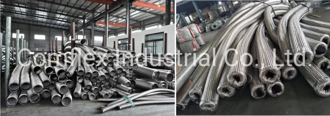 Stainless 304 Steel DN 1/4-12 Inch Corrugated Flexible Metal Tube/Hose/Pipe for Cooling or Heating, Steam, Hydrocarbons, Gases