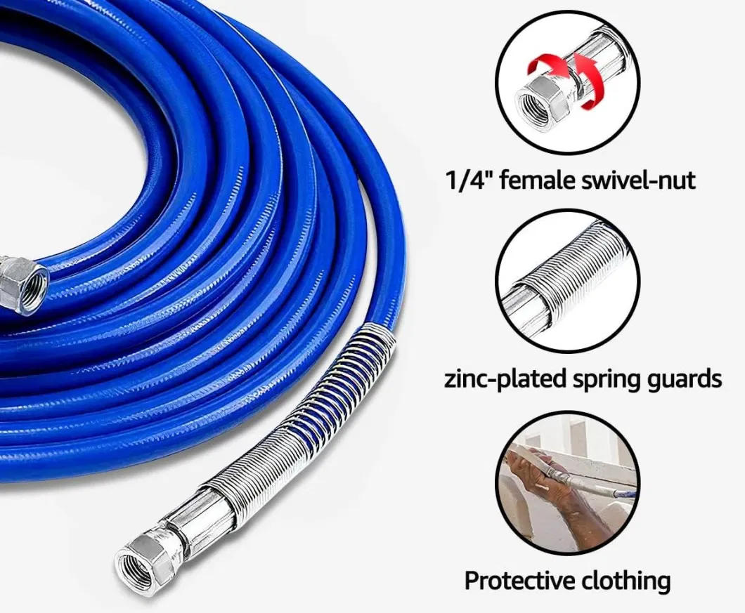 Airless Paint Sprayer Hose High Pressure Universal Paint Sprayer Flexible Fiber Tube 3300 Psi