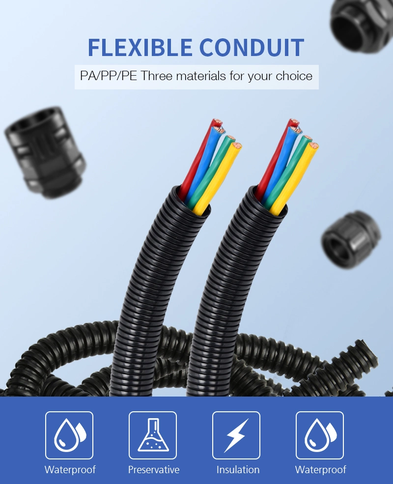 Polyethylene HDPE Plastic Flexible Conduit 4 Inch Corrugated Conduit Corrugated Tube