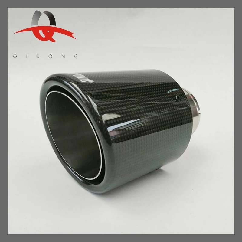 Car Universal Sport Glossy Carbon Fiber Exhaust Muffler Tips Sand Blasting Tail Pipe