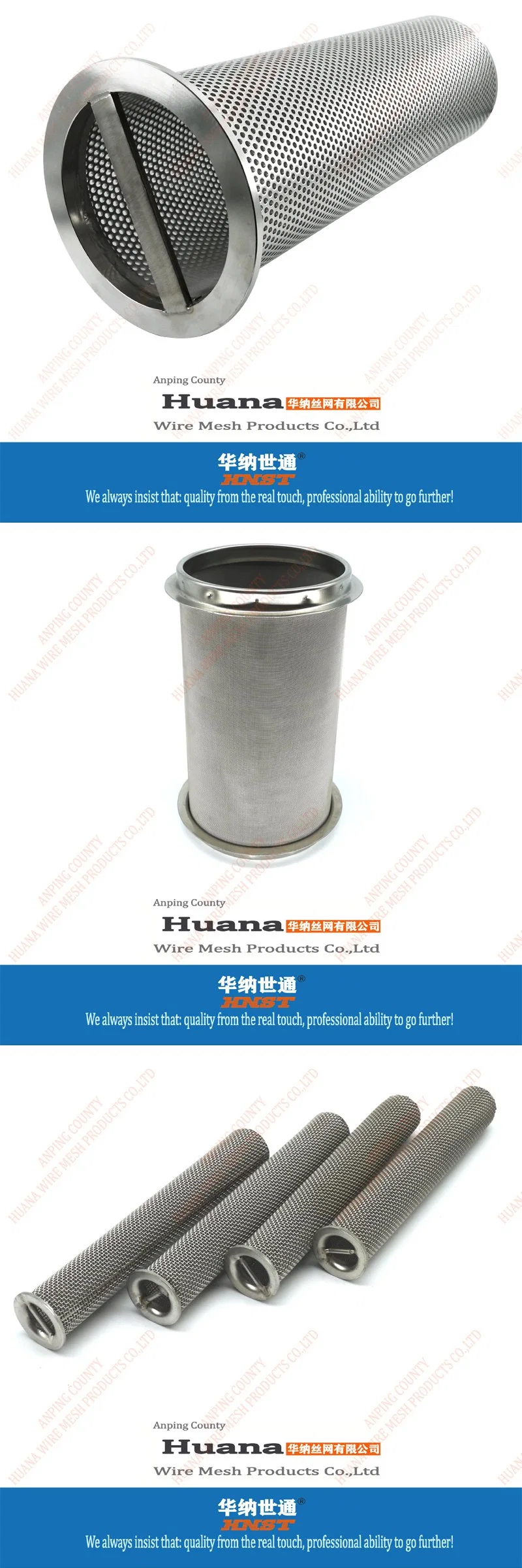 Stainless Steel Metal Wire Mesh Cylinder Perforated Filter Tube Pipe for Exhaust