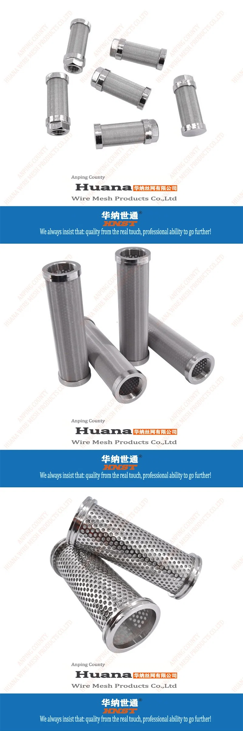 Stainless Steel Metal Wire Mesh Cylinder Perforated Filter Tube Pipe for Exhaust