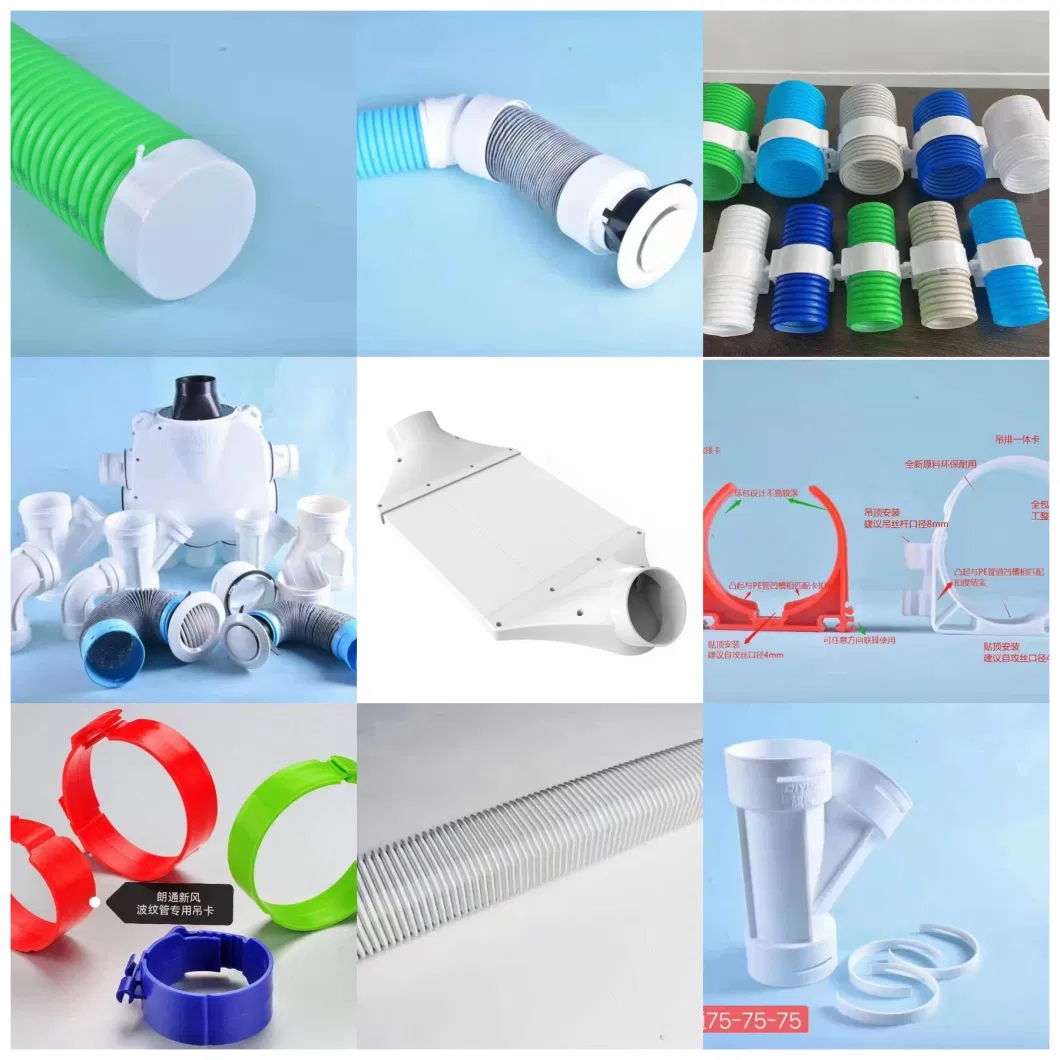 Plastic Tube Bellows Flexible Corrugated Plastic Tubing Fresh Air Ventilation Pipe Transparent Tube Customized