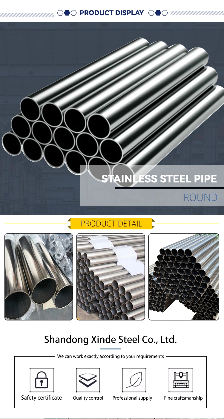 Attractive Appearance Food Grade 304 304L 316 316L 310S 321 Round Stainless Steel Pipe