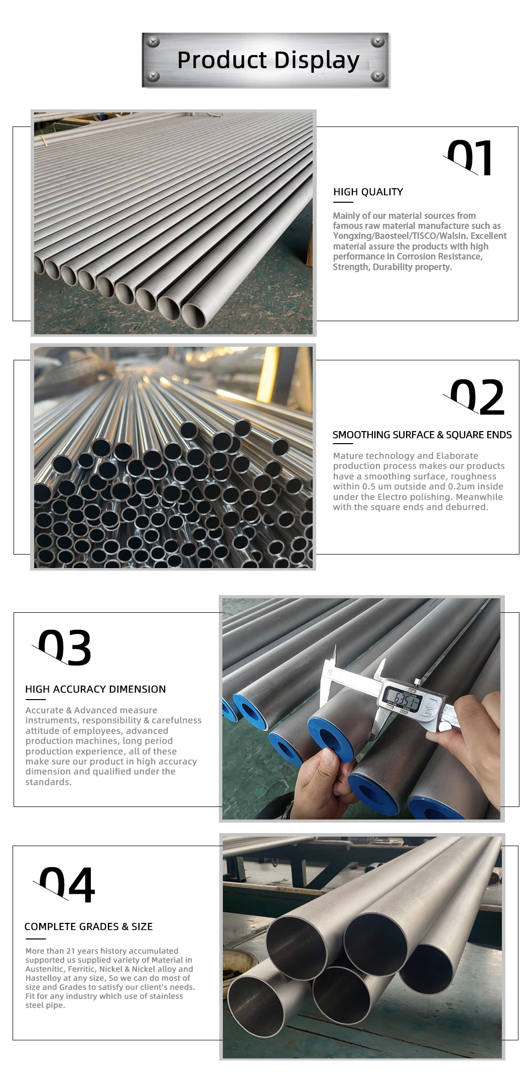 Stainless Steel Seamless Pipe 316h 321 321H 310S Industrial Seamless Tube for Construction Exhaust Flexible Pipe Steel Tube Pipe