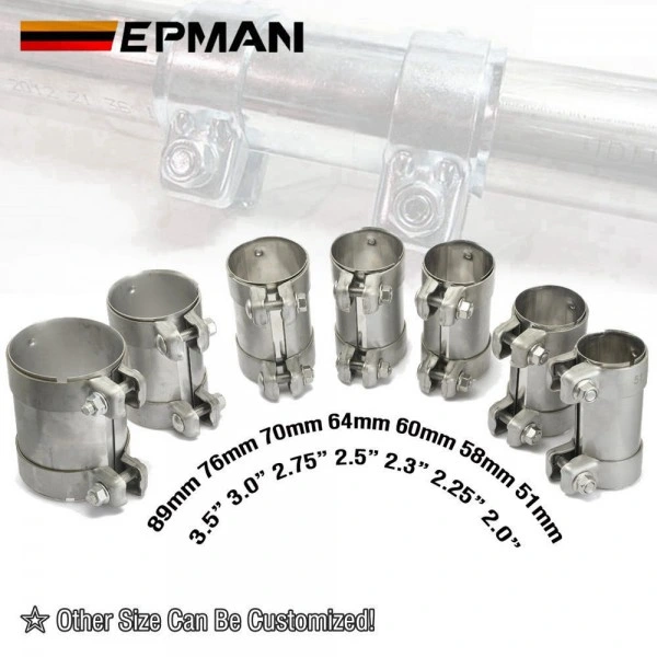 Tansky 304 Stainless Steel Muffler Clamp Exhaust Butt Joint Pipe Clamps 51mm 58mm 60mm 70mm 64mm 76mm 89mm