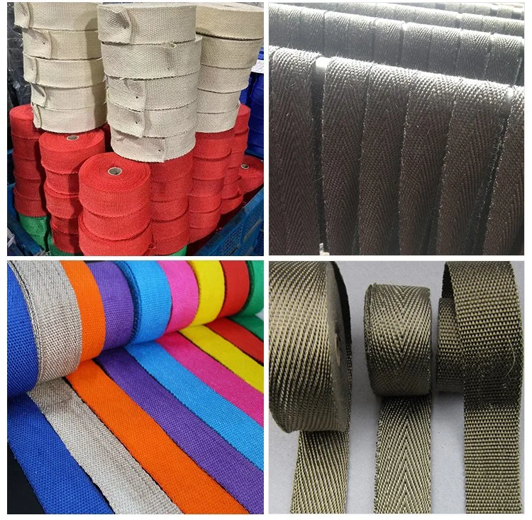 China Manufacturer Automotive Muffler Exhaust Pipe Bandage Heat Wrap Tape Heat Shield Industry Hose Fireproof High Temperature Woven Glass Fibre Exhaust Lagging