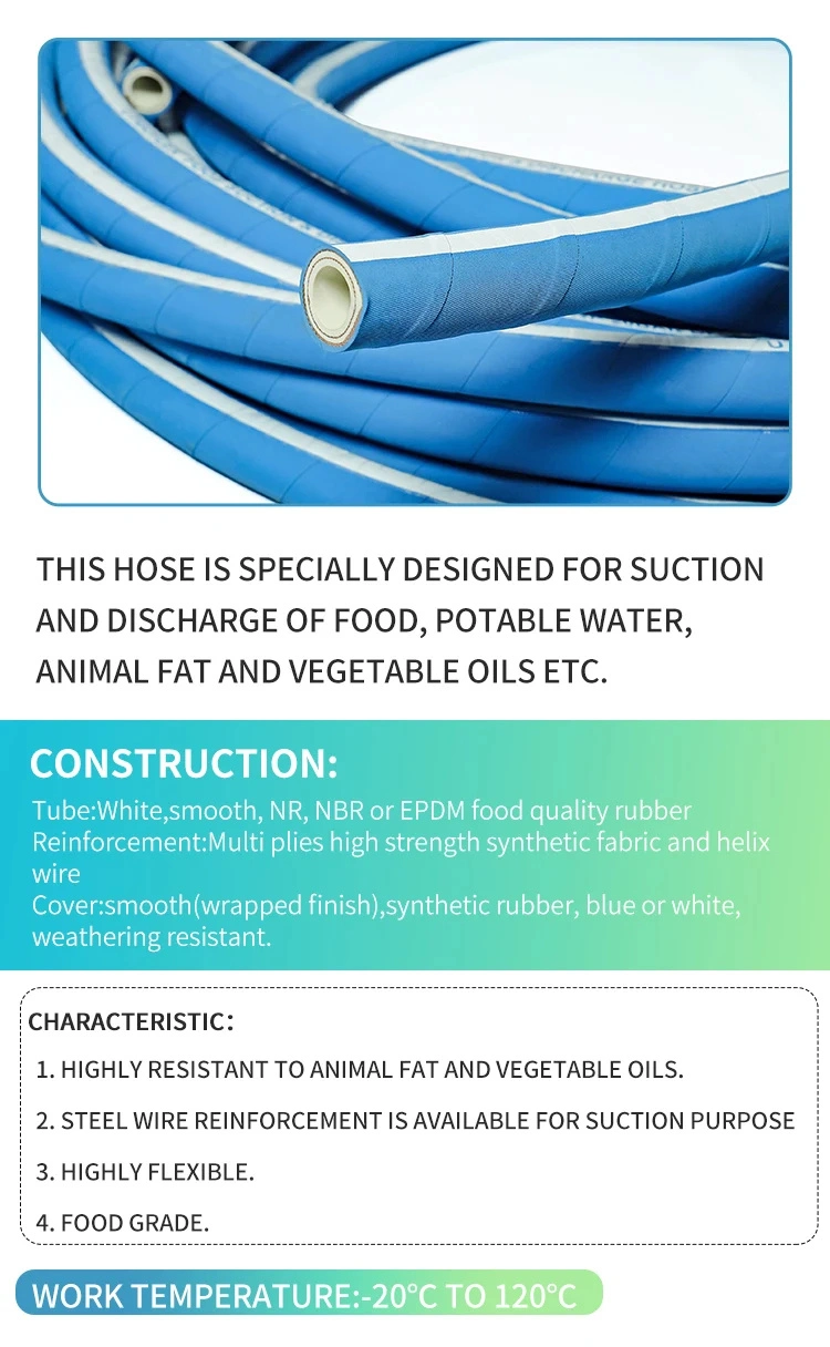 Flexible Fabric Braided Reinforced Food Grade Rubber Tube