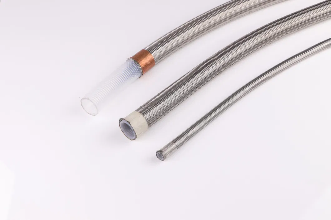 PTFE Lined Stainless Steel Wire Braided Covered Flexible Metal Hose Pipe for Chemical