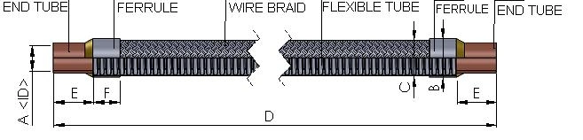 Flexible Braided Suction Exhaust Vibration Eliminator Pipes for Air Conditioning