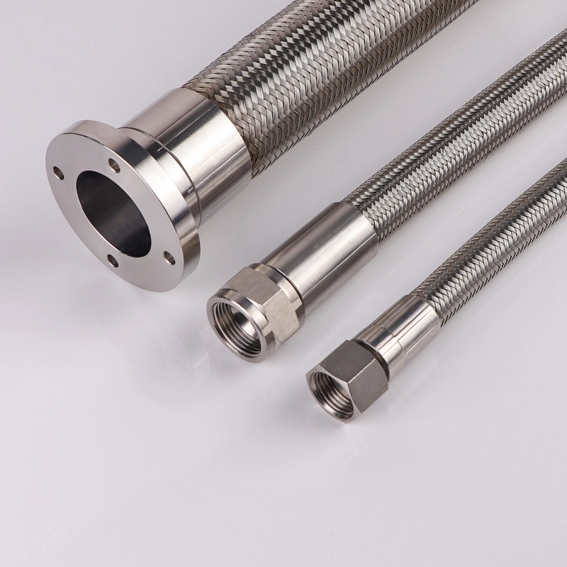 PTFE Lined Stainless Steel Wire Braided Covered Flexible Metal Hose Pipe for Chemical