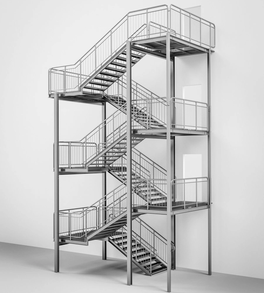 Stainless Steel Metal Staircase for Outdoor Escape Ladder From Foshan Factory